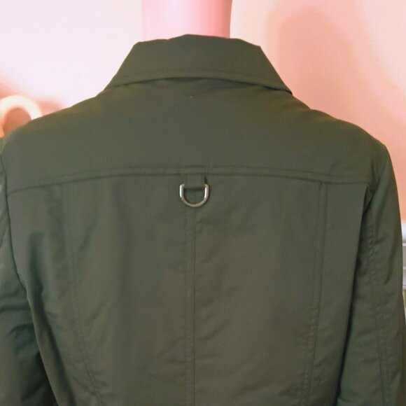 Ma Cherie Women's Army Green Blazer 7 Front Zip Pockets Lined 5 Button Front - Picture 5 of 7